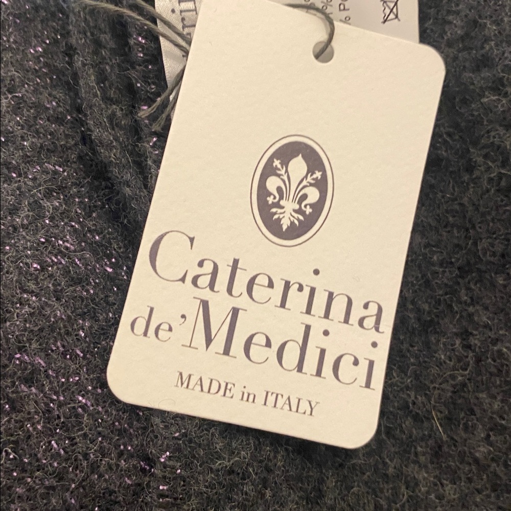 NWT Caterina de Medici Grey with Metallic Purple Flecks made in Italy - Picture 7 of 7